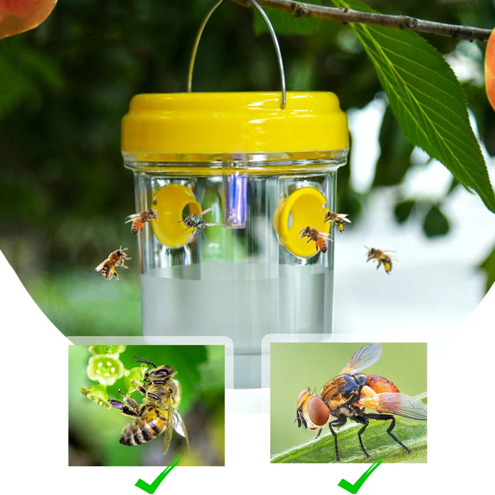 Solar Wasp Trap Waterproof Outdoor Hanging Trap Safe Non-Toxic Bee Hornet Traps Reusable Garden Fruit Fly Catcher