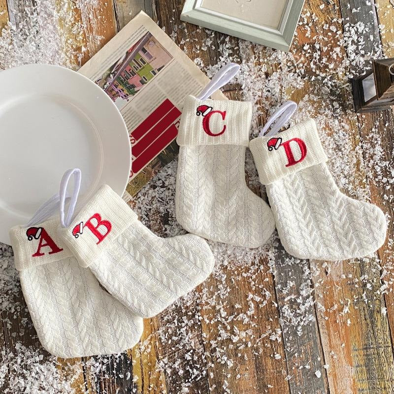 Simple letter Christmas socks Christmas socks warm men's and women's trendy socks window decorations