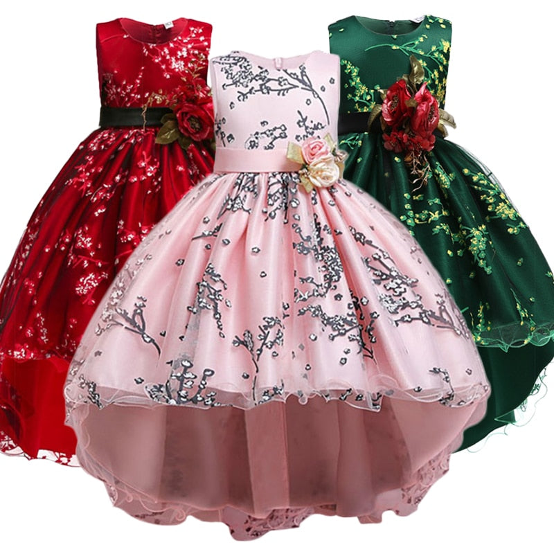 Christmas Dress For Girls Costume Children Evening Party Dress Kids Dresses For Girls Princess Dress Flower Girls Wedding Dress