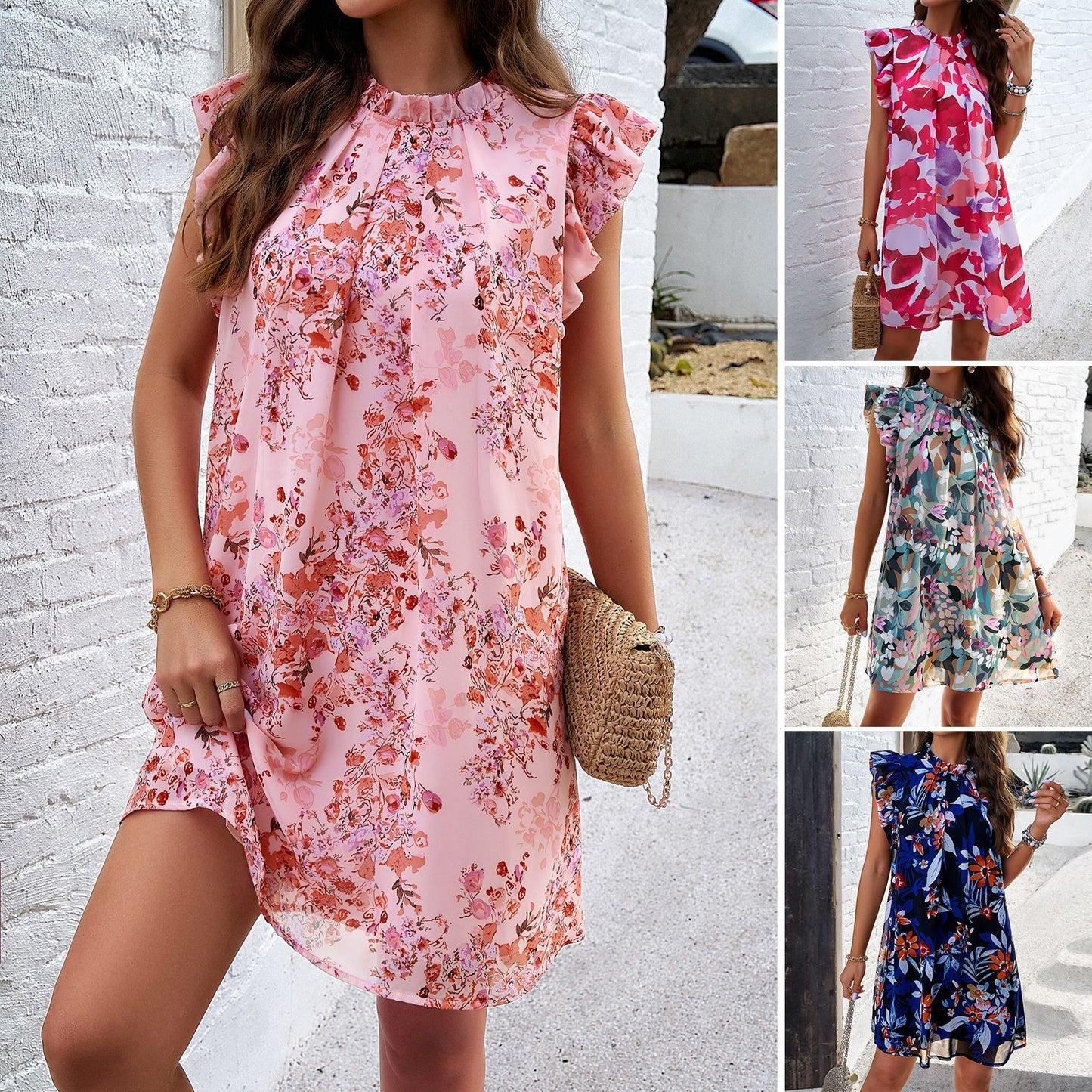 Dress Spring/Summer Elegance Print sleeveless dress