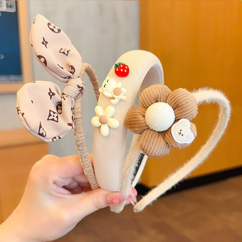 Korean Version Cartoon Milk Curry Hair Band Hair Clip Autumn And Winter New Cute Rabbit Plush Hair Accessories Hair Band