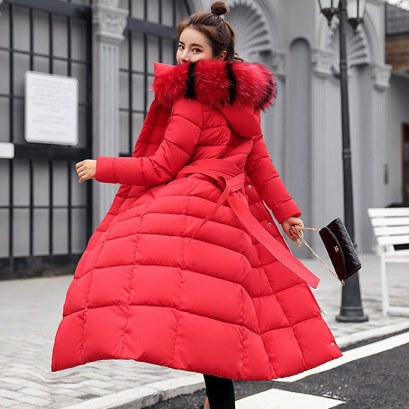 Winter New Korean Fashion Slim Fit Over Knee Thickened Cotton Coat Winter Coat