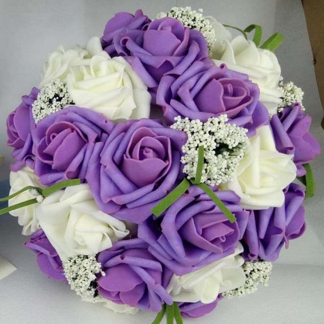 Bride Holding Flowers Romantic Wedding Colorful Bride 's Bouquet Red Pink Blue And Purple Bridal