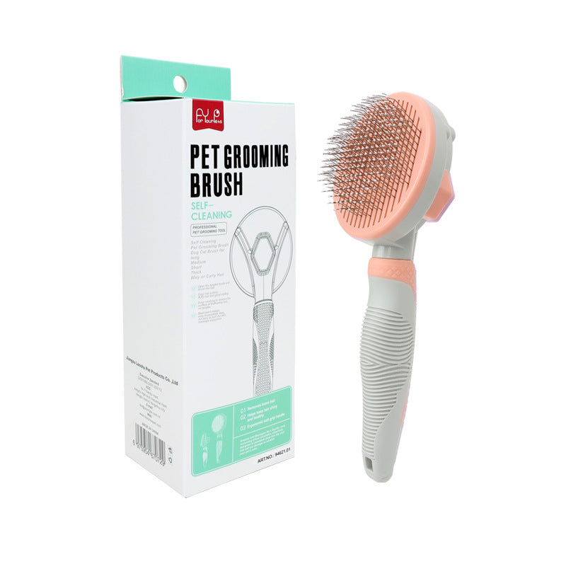 Pet Grooming Brush Self Cleaning Automatically Dog Cat Slicker Brush Remove Dog Hairs Pet Comb