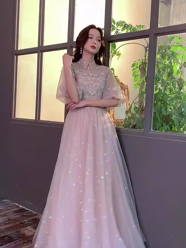 Evening dress dress for women, new spring style banquet art exam, singing and immortal aura, student host bridesmaid dress