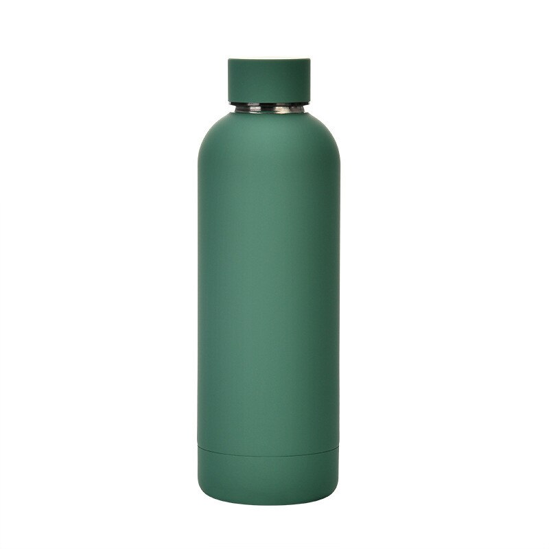 500ml Matte Stainless Steel Vacuum Insulated Hot Cold Water Bottle Double Walled Cola Shape Thermos Leak-Proof Sports Flask