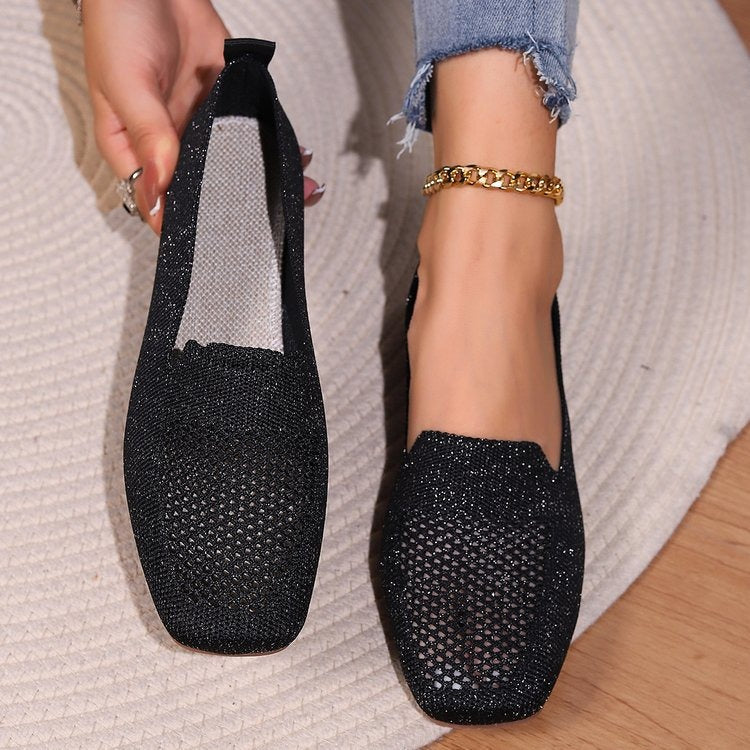 Summer New European and American Large Round Toe Flat Sole Single Shoes Women's Shallow Mouth Sports Casual Shoes