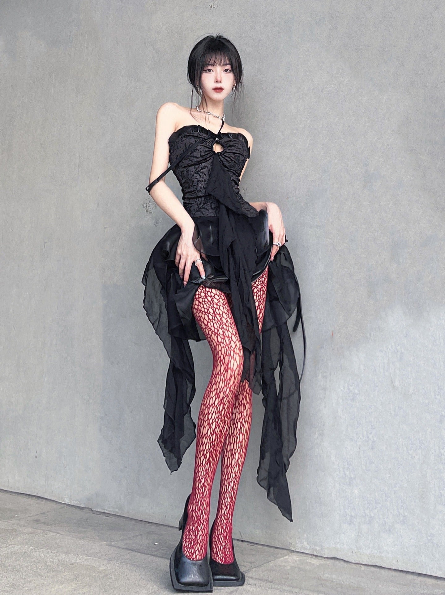 Hollow Black Sexy High Beauty Explosive Mermaid Spider Web Socks Beautiful Legs