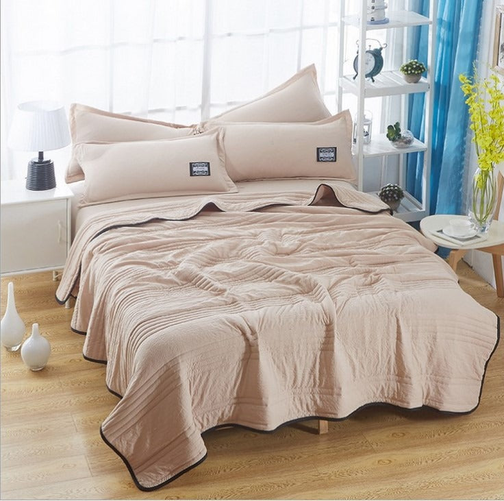 Summer Quilt Air Conditioning Quilt Solid Color Quilted Single and Double Quilt Vacuum Solid Color Summer Cool Quilt