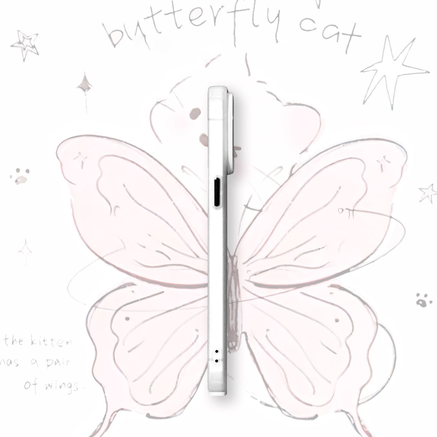 Cute Butterfly Bear Colorful Silver Suitable for Apple 15 Promax Protective Case iPhone 13 Phone Case