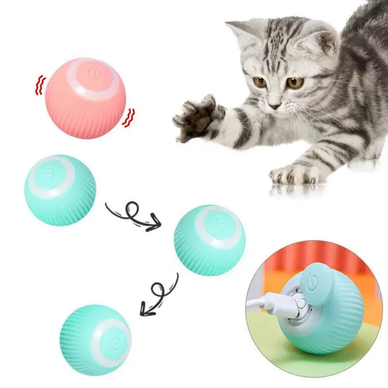 Smart Kitten Playing Ball USB Charging Automatic 360 Degree Automatic Pet Rolling Ball For Puppy Cats Kitten Playing