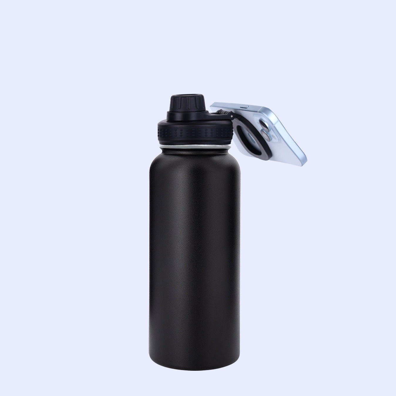 32oz stainless steel 304 double-layer insulated bottle with phone holder magnetic suction cover