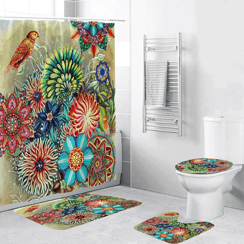 Bohemian Style 3D Digital Printing Polyester Waterproof and Mold Proof Shower Curtain Bathroom Shower Curtain