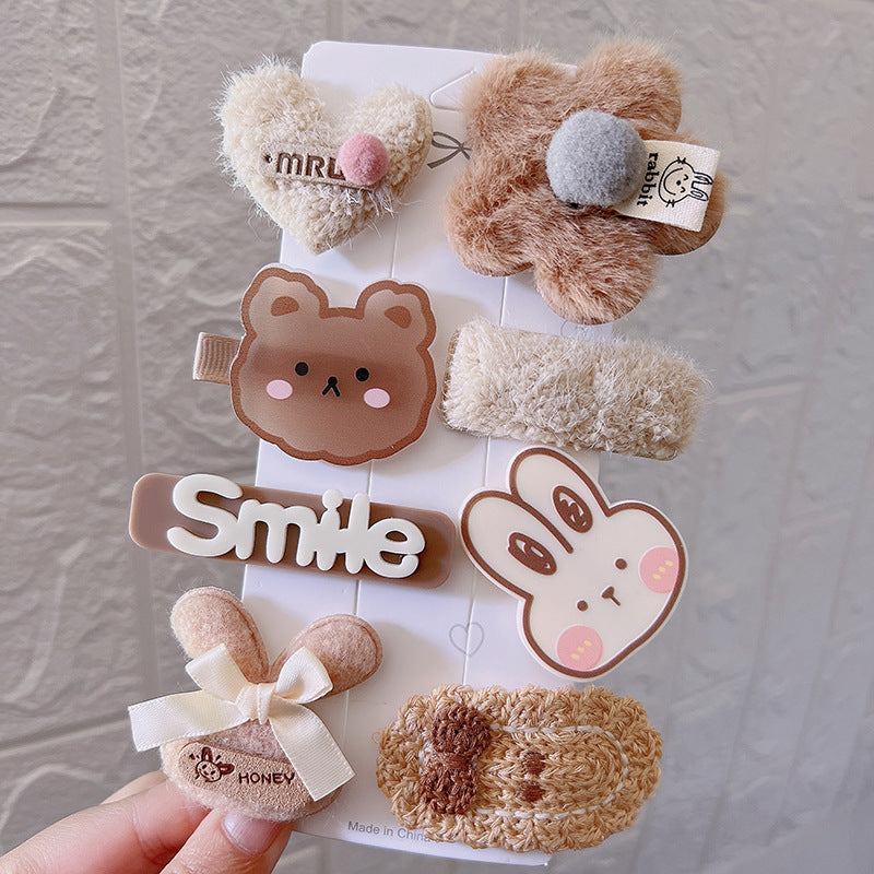 Autumn And Winter New Hair Accessories Hair Clip Girls Headdress Cute Plush Hair Side Clip