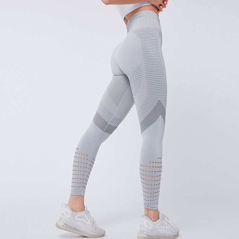 Hip drying high waisted mesh yoga elastic tight pants