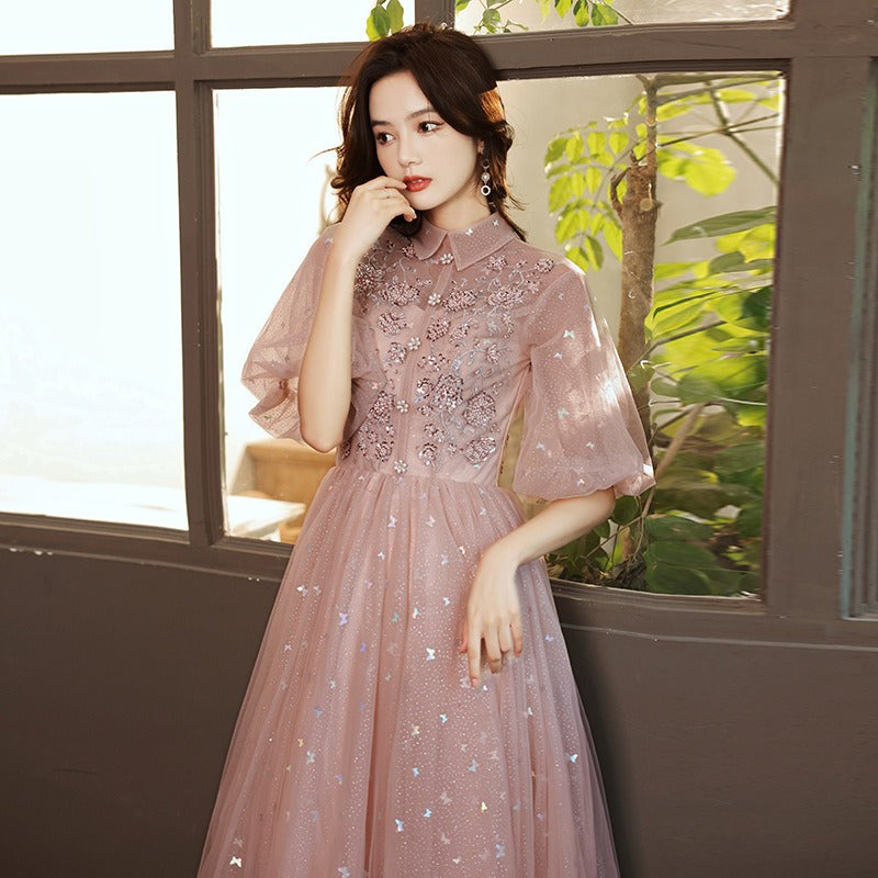 Evening dress dress for women, new spring style banquet art exam, singing and immortal aura, student host bridesmaid dress