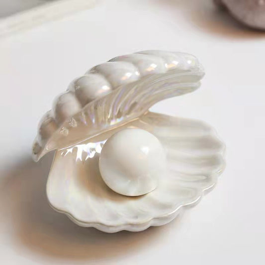 Creative Shell Night Light Bedroom Headlight Nordic Internet Celebrity Girl Heart Dream Pearl Ceramic Light Desktop Decoration