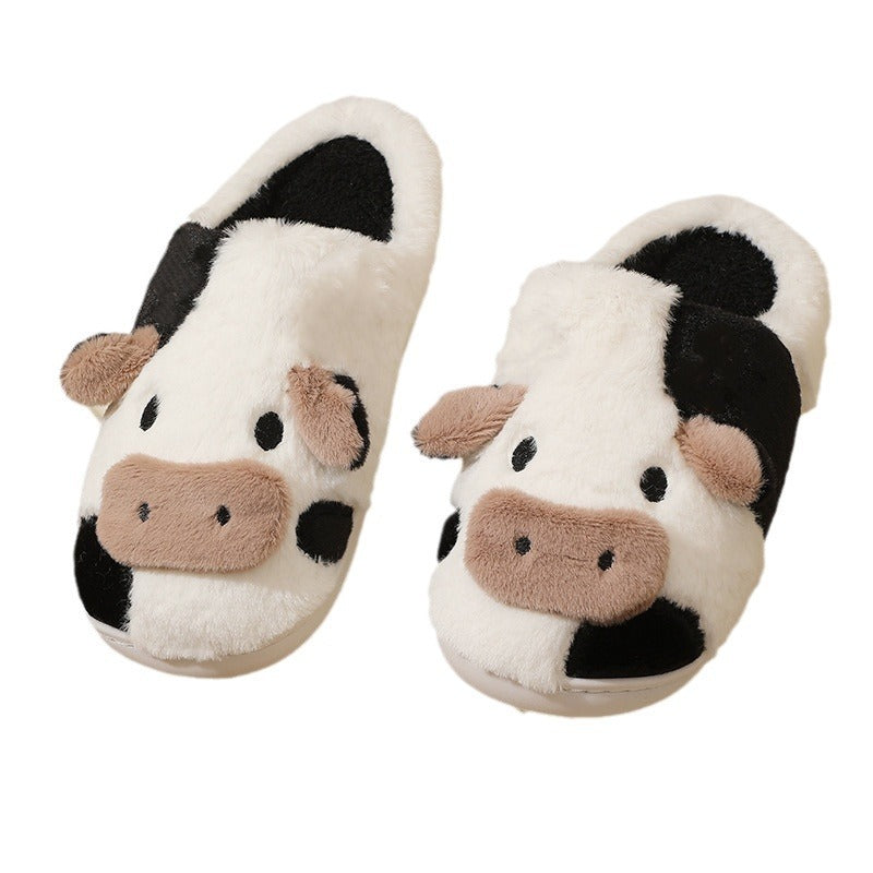 Cotton Slippers Winter New Plush Cotton Slippers Home and Indoor Warmth Cotton Slippers Cartoon Cow Slippers