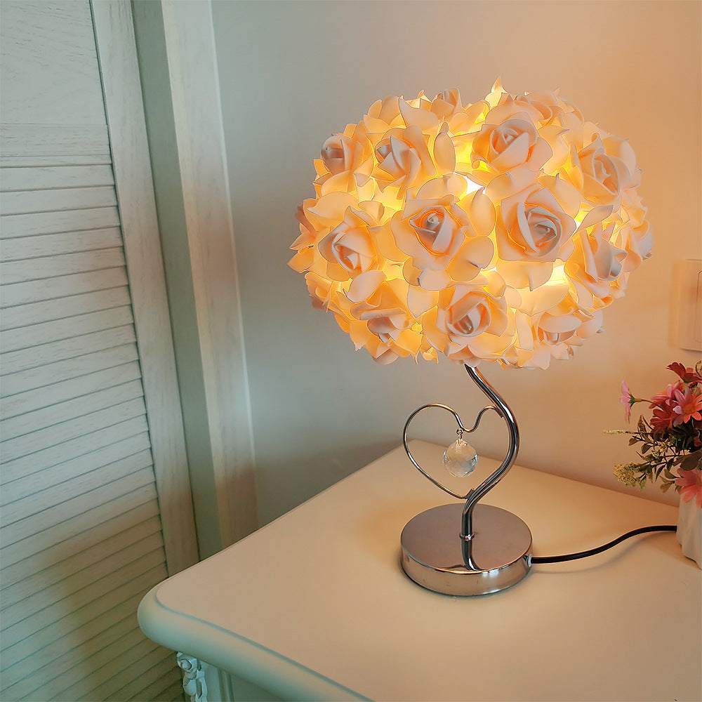 Heart-shaped Crystal Lamp Idyllic And Creative Wedding Bedroom Bedside Romantic Atmosphere Princess