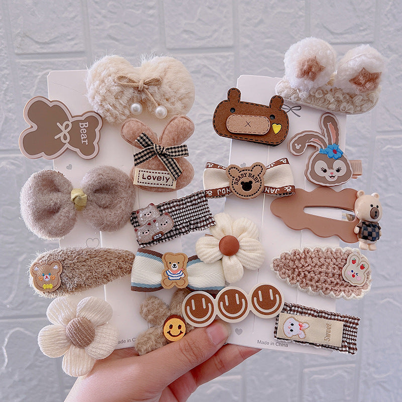 Autumn And Winter New Hair Accessories Hair Clip Girls Headdress Cute Plush Hair Side Clip