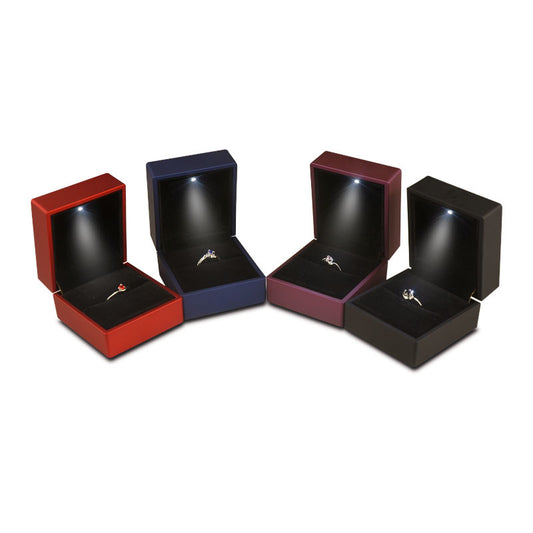 " Elegant LED Light Ring Box: Perfect for Engagement & Wedding Gifts - Keep Your Jewelry Safe & Secure!  & Secure!"