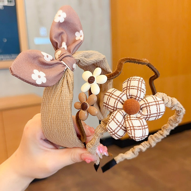 Korean Version Cartoon Milk Curry Hair Band Hair Clip Autumn And Winter New Cute Rabbit Plush Hair Accessories Hair Band