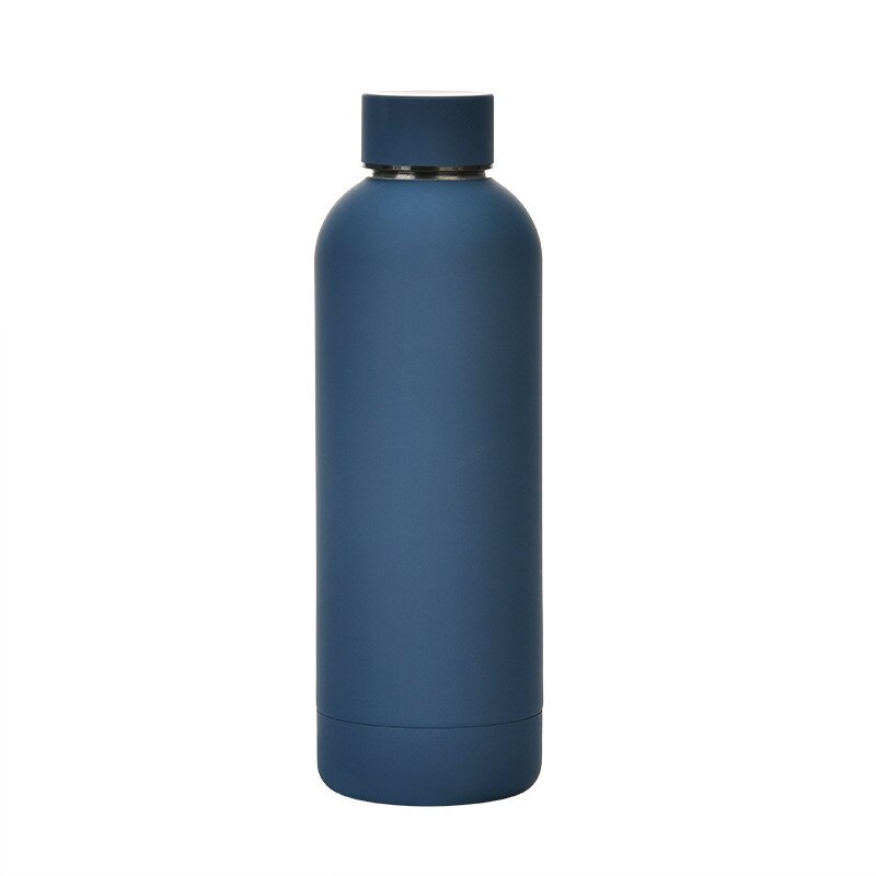 500ml Matte Stainless Steel Vacuum Insulated Hot Cold Water Bottle Double Walled Cola Shape Thermos Leak-Proof Sports Flask