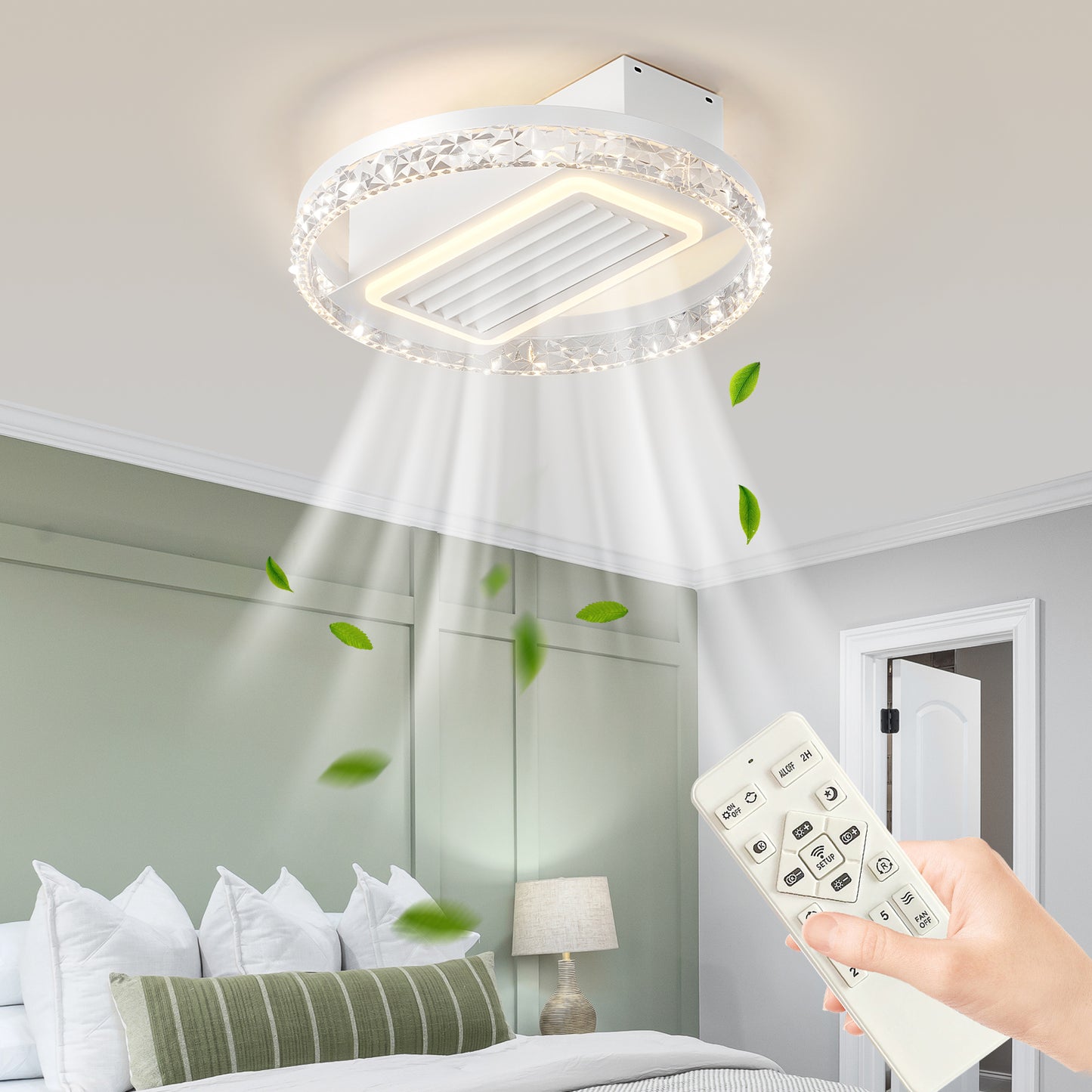 Bladeless Fan Lamp With Lights Dimmable  LED