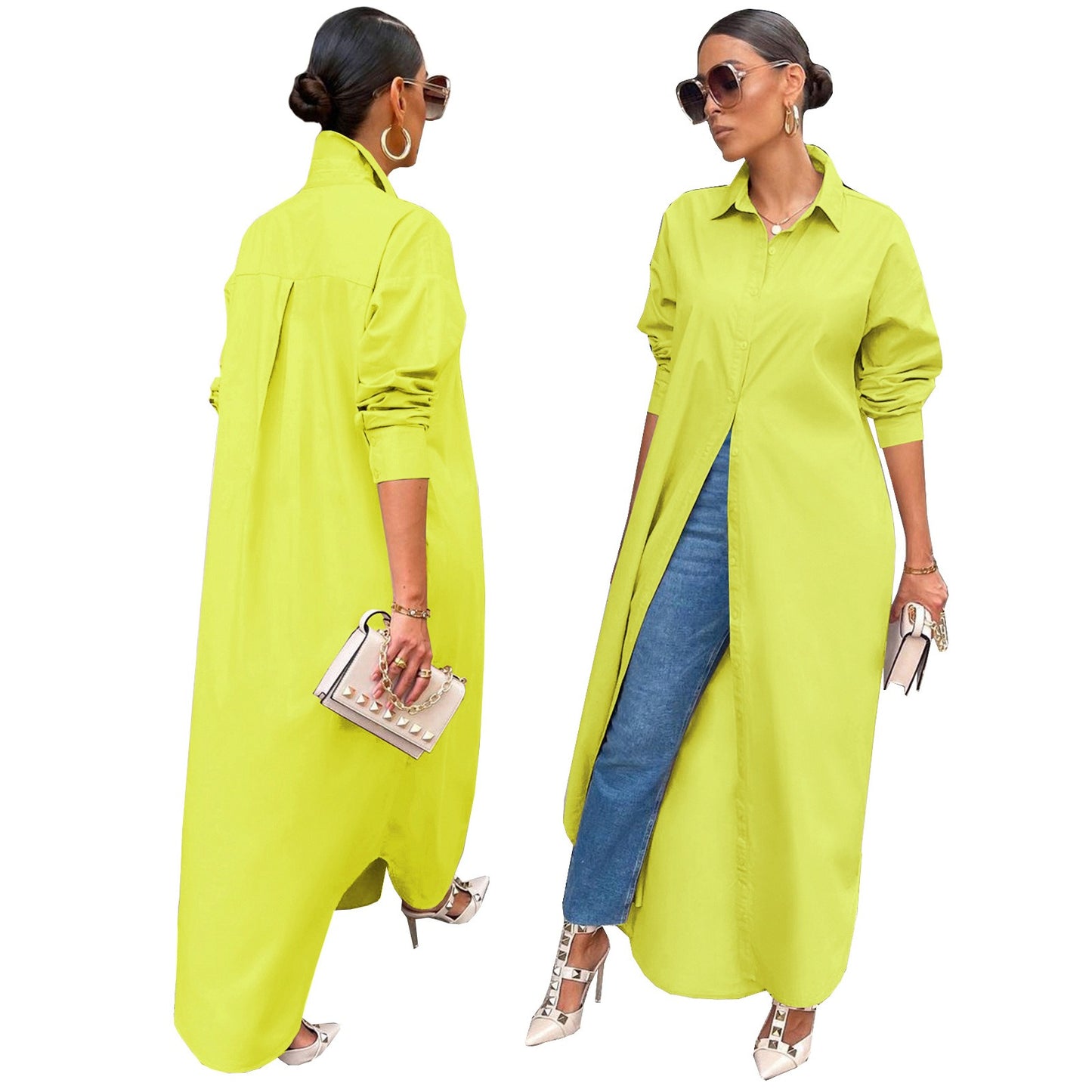 Casual Dresses Women Clothes Plus Size Fashion Girls' Skirt Bodycon Long Shirt Dress Women's Club Party Sexy Dresses