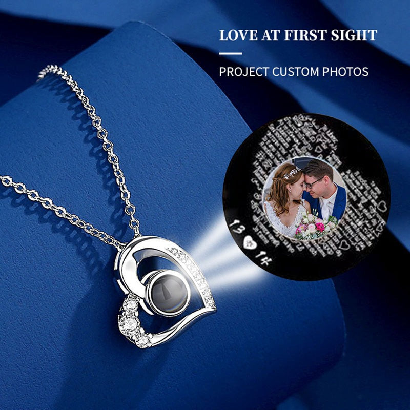 Necklace, Female Love, Personalized Fashion Projection Color Photo, I Love You 100 Languages