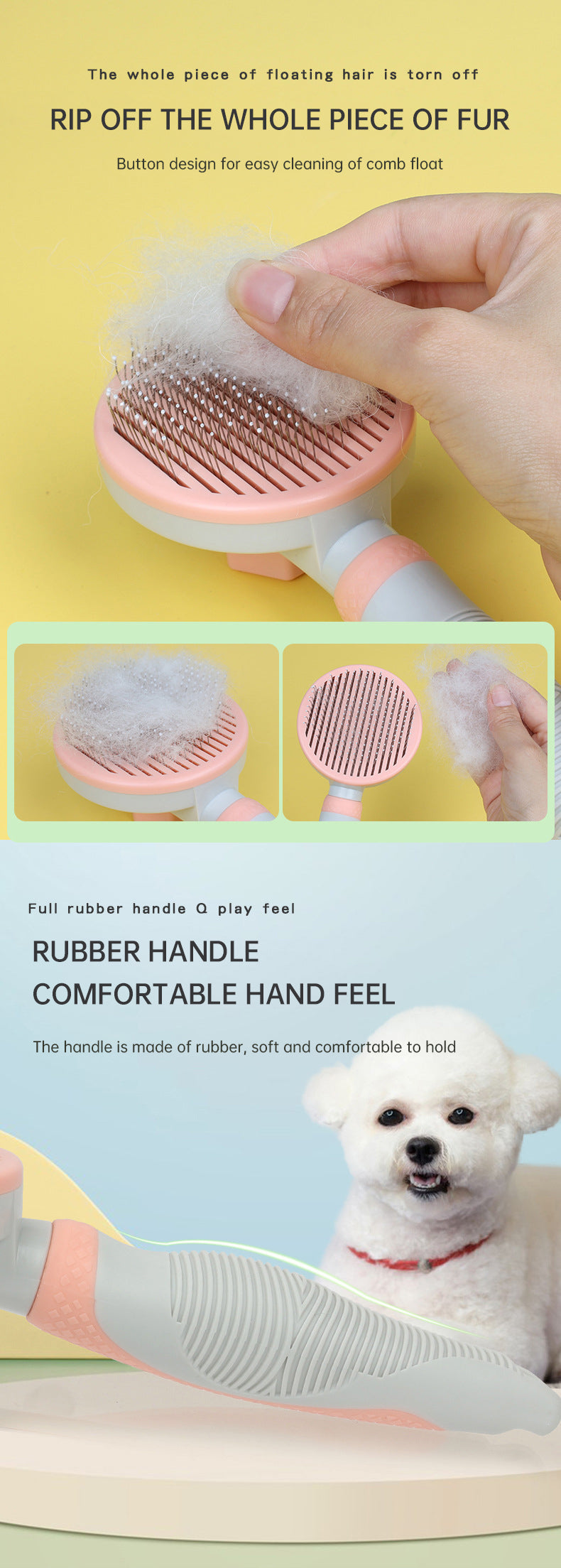 Pet Grooming Brush Self Cleaning Automatically Dog Cat Slicker Brush Remove Dog Hairs Pet Comb