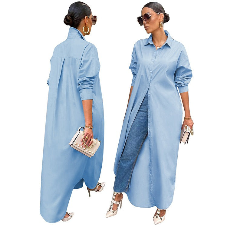 Casual Dresses Women Clothes Plus Size Fashion Girls' Skirt Bodycon Long Shirt Dress Women's Club Party Sexy Dresses