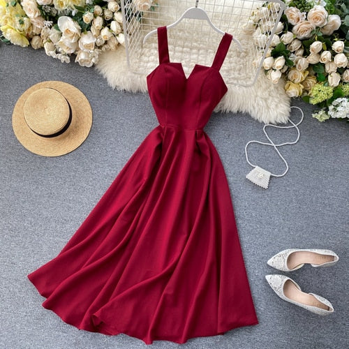 Women V Neck Long Party Dresses