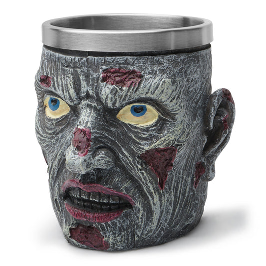 Zombie resin skull cup with stainless steel inner liner