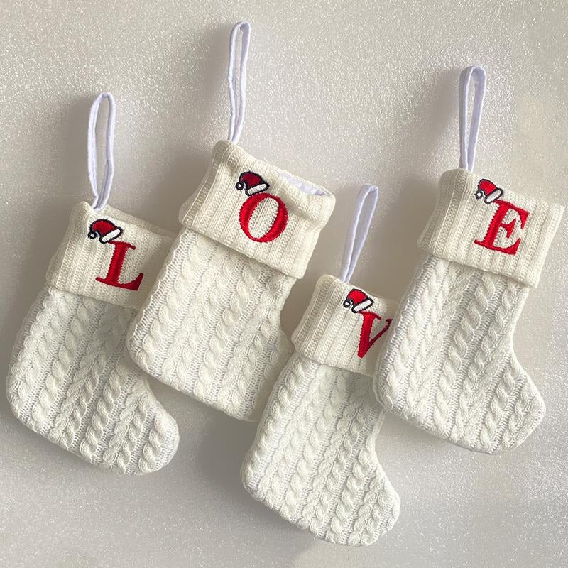 Simple letter Christmas socks Christmas socks warm men's and women's trendy socks window decorations