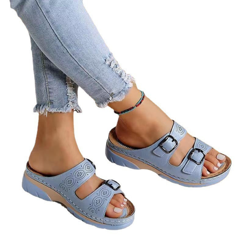 Summer new women's shoes large size sandals fashion wedges casual sandals