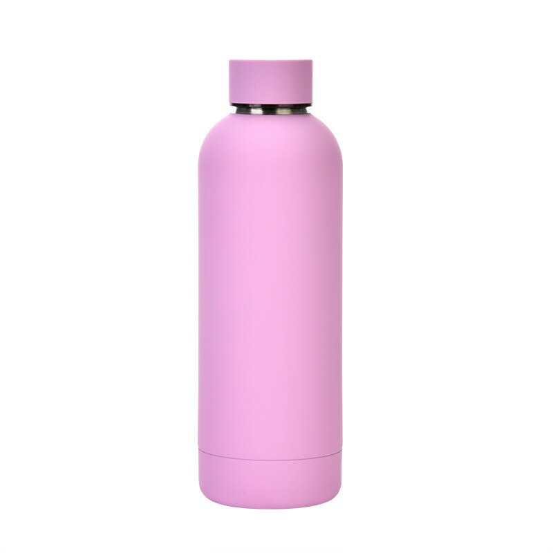 500ml Matte Stainless Steel Vacuum Insulated Hot Cold Water Bottle Double Walled Cola Shape Thermos Leak-Proof Sports Flask