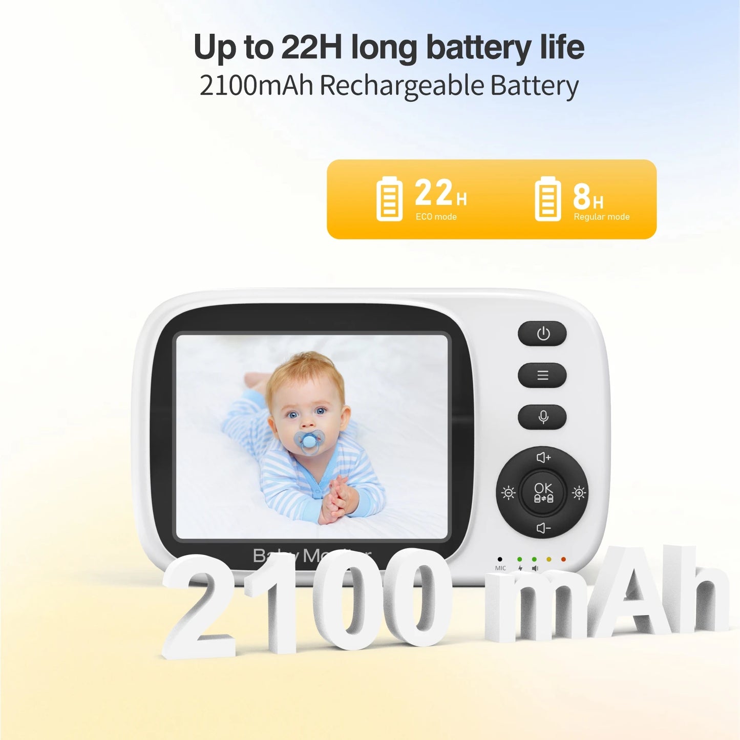 Video Baby Monitor 2.4G Wireless with 3.2 Inches LCD 2 Way Audio Talk Night Vision Surveillance Security Camera Babysitter