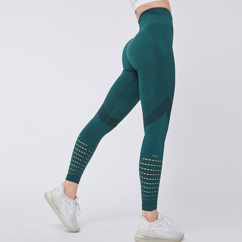 Hip drying high waisted mesh yoga elastic tight pants