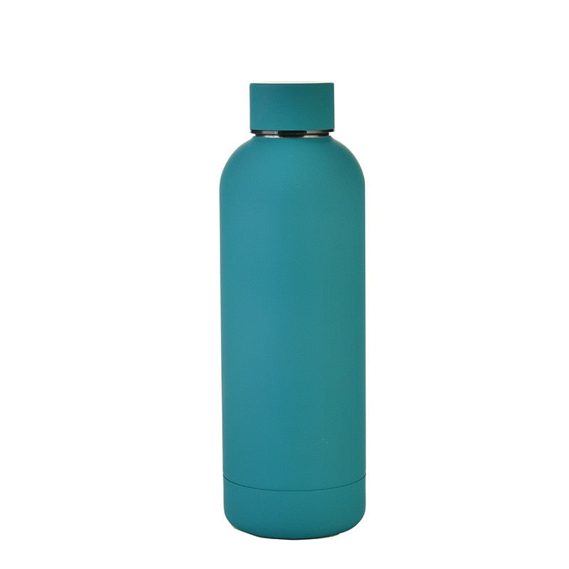 500ml Matte Stainless Steel Vacuum Insulated Hot Cold Water Bottle Double Walled Cola Shape Thermos Leak-Proof Sports Flask