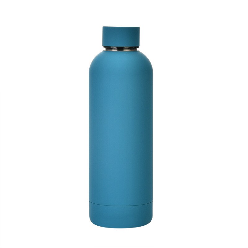 500ml Matte Stainless Steel Vacuum Insulated Hot Cold Water Bottle Double Walled Cola Shape Thermos Leak-Proof Sports Flask