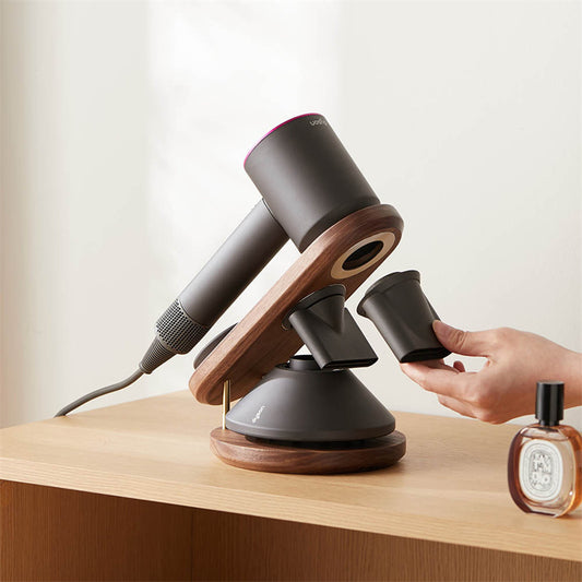 Wall Mount Hair Dryer Holder for Dyson Supersonic Hair Dryer Walnut Beech Wood Hair Dryer Bracket