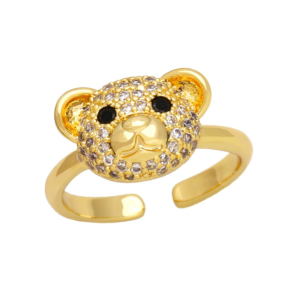 Simple sweet cute bear ring female fashion accessory open ring