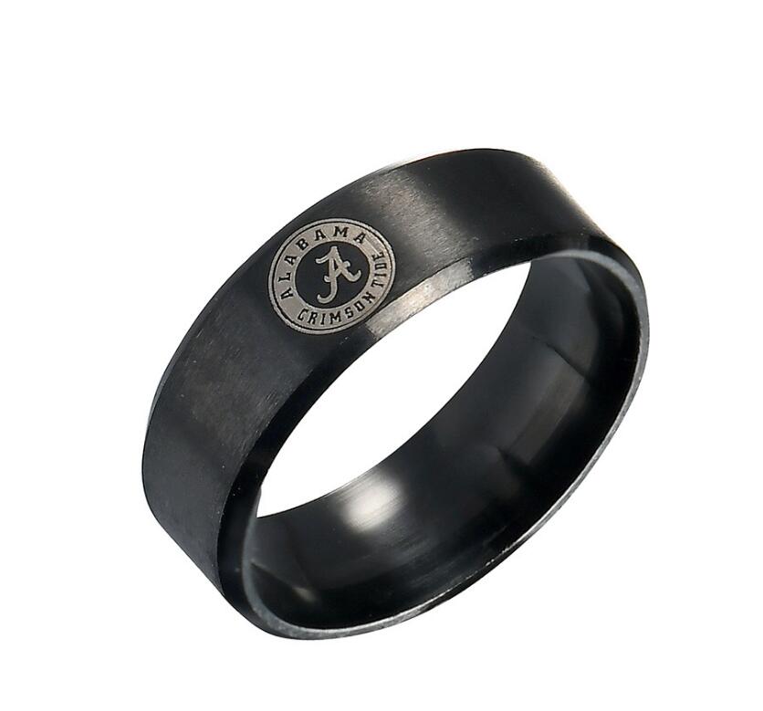 Alabama Titanium Black Men Ring championship rings