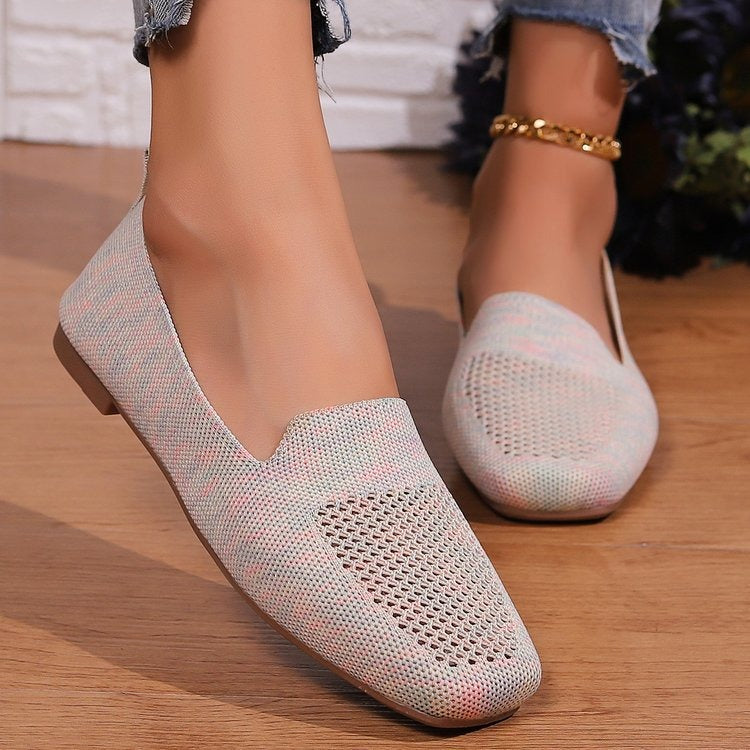 Summer New European and American Large Round Toe Flat Sole Single Shoes Women's Shallow Mouth Sports Casual Shoes