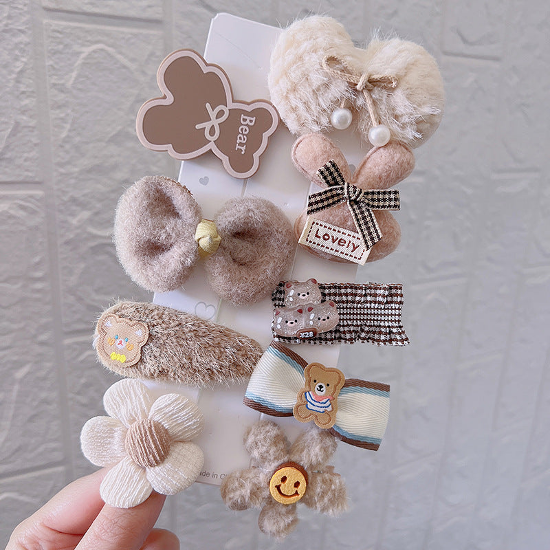 Autumn And Winter New Hair Accessories Hair Clip Girls Headdress Cute Plush Hair Side Clip