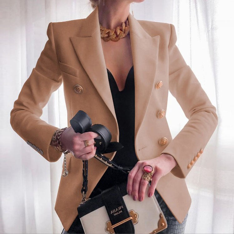 Autumn and Winter New Solid Color Fashion Casual Suit Short Coat for Women