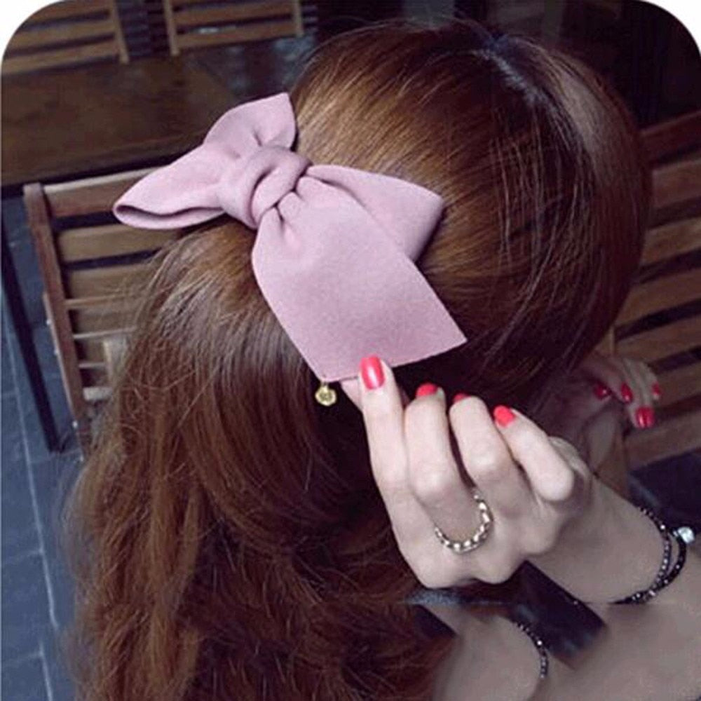 Big Solid Cloth Bows Hair Clips Hair Accessories for Women Girl Wedding Hair Jewelry