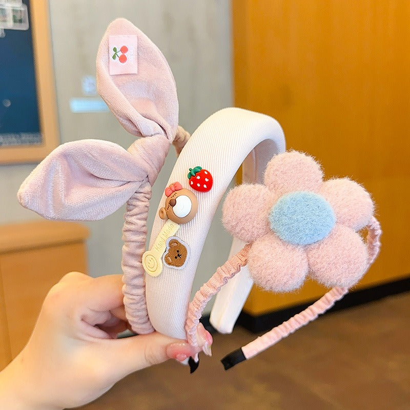 Korean Version Cartoon Milk Curry Hair Band Hair Clip Autumn And Winter New Cute Rabbit Plush Hair Accessories Hair Band