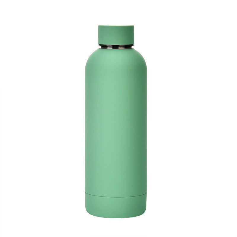 500ml Matte Stainless Steel Vacuum Insulated Hot Cold Water Bottle Double Walled Cola Shape Thermos Leak-Proof Sports Flask